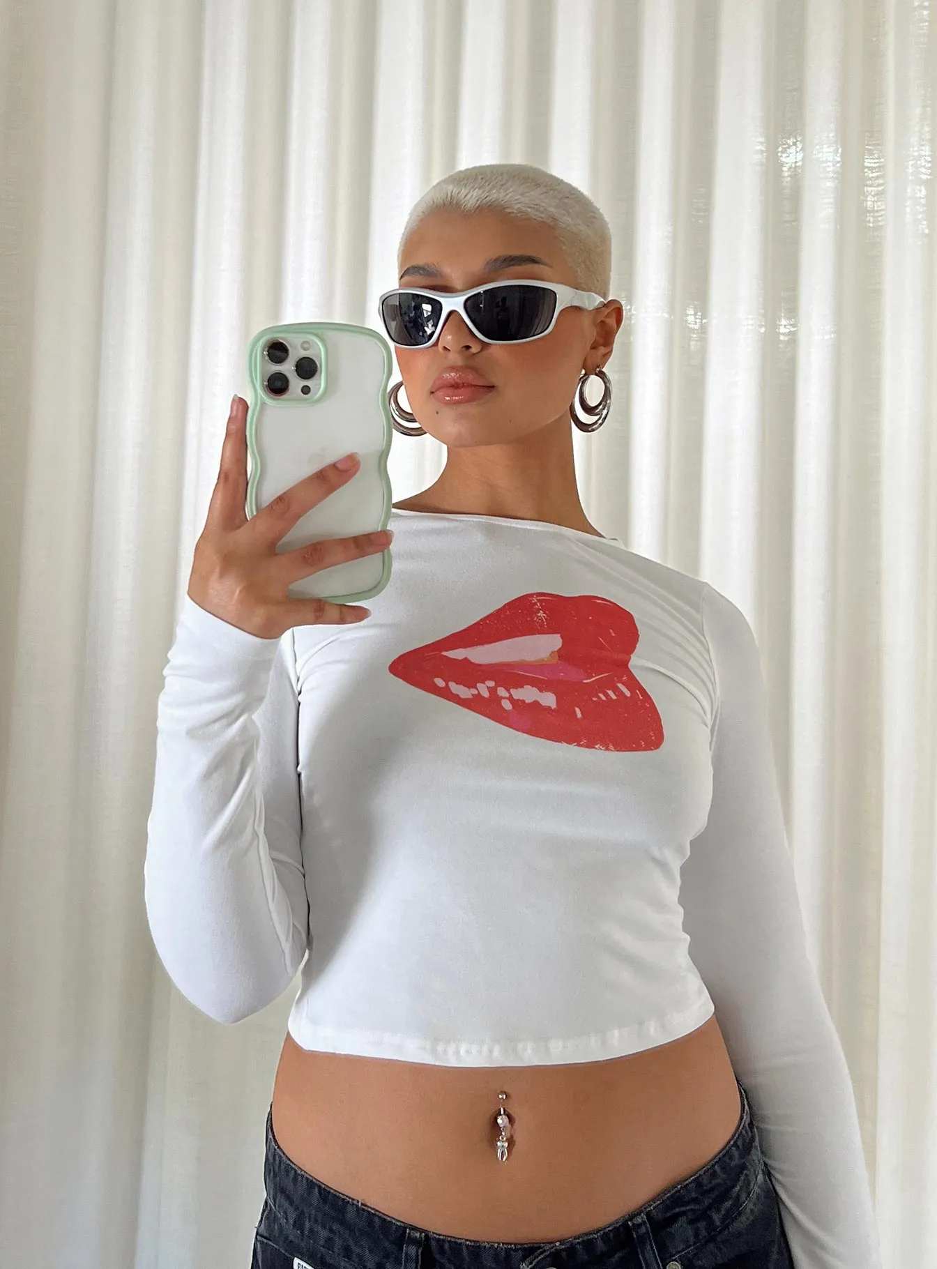 Soft Texture Pucker Up Top Ivory