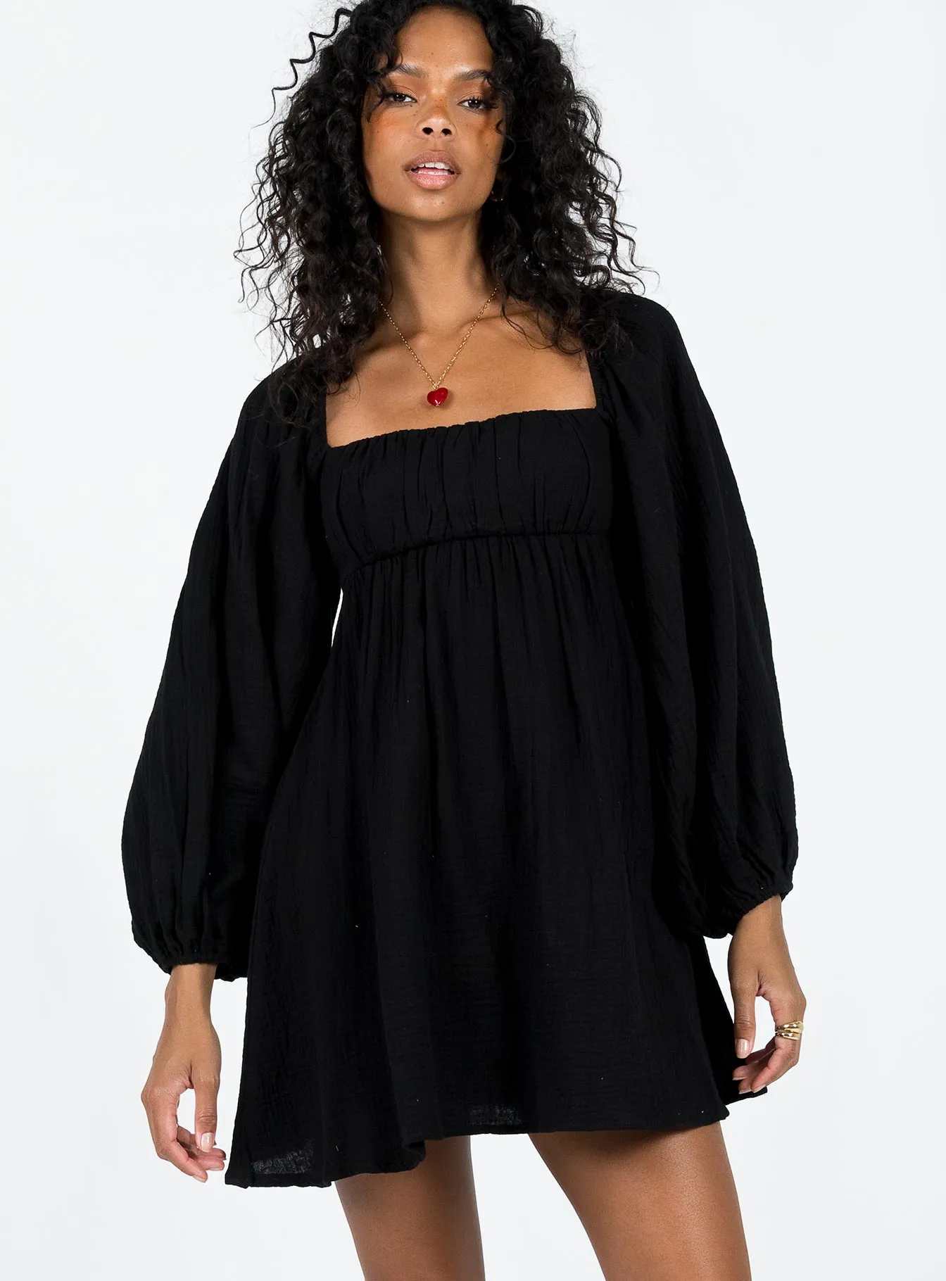 Work-to-Play Wear Let's Dance Mini Long Sleeve Dress Black