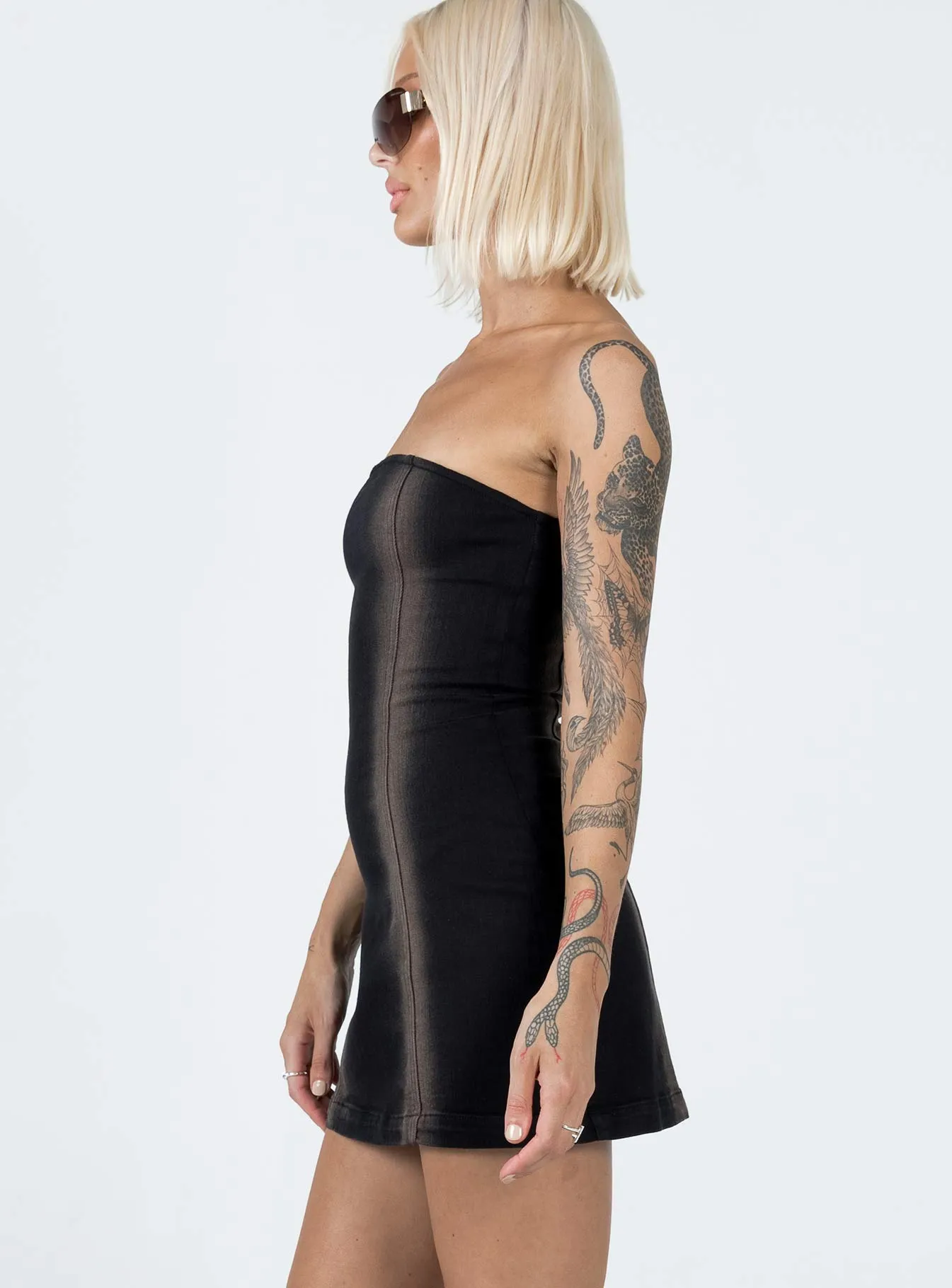 Pre Show Denim Mini Dress Black Day Love Cool Season