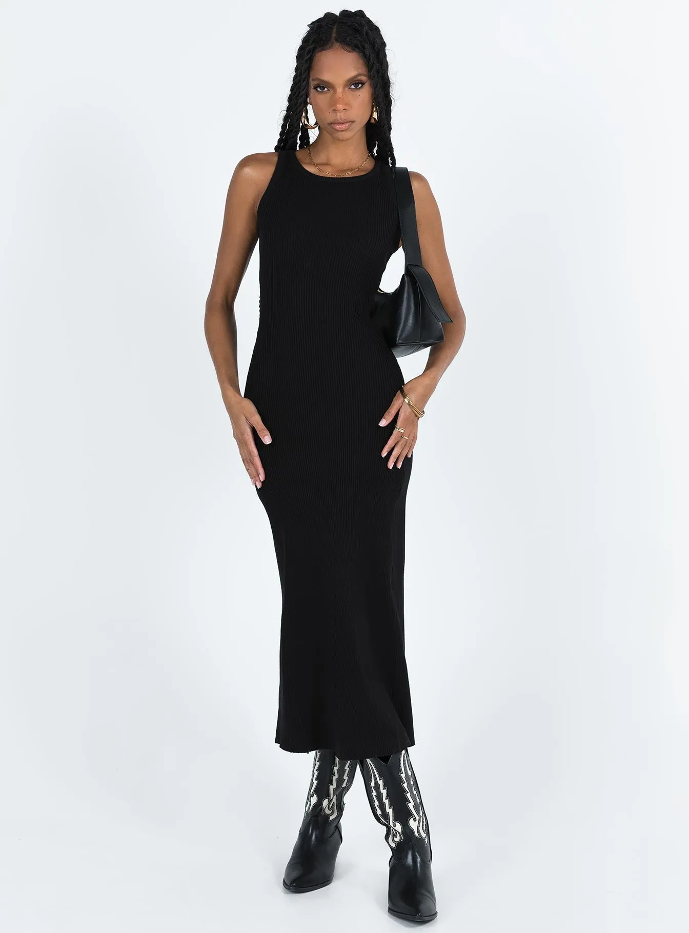 Thalma Midi Dress Black Youthful Look