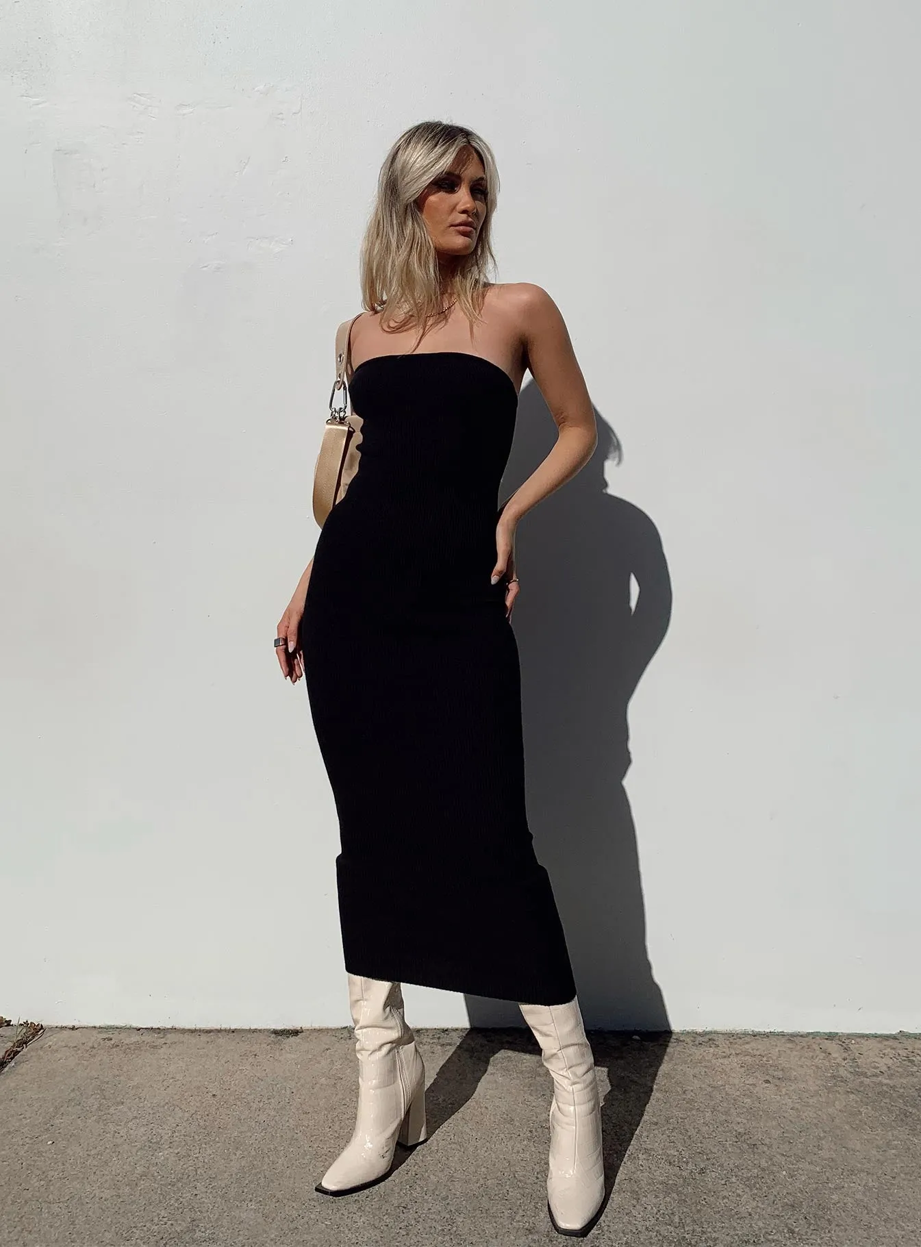 Joslin Strapless Maxi Dress Black Urban Motion Day Romance