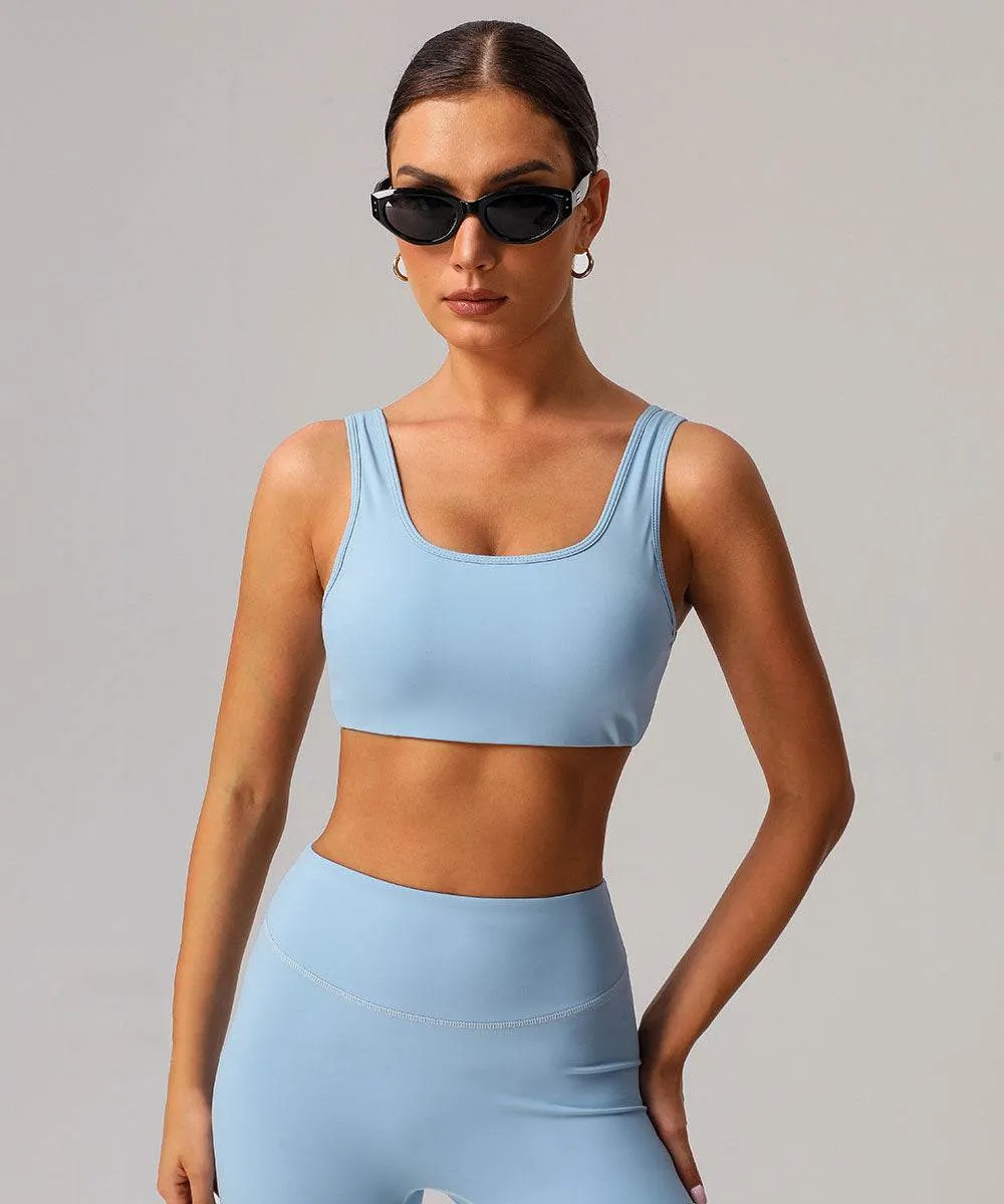 U Back Sports Bra with Built in Chest Pads Poise Fit