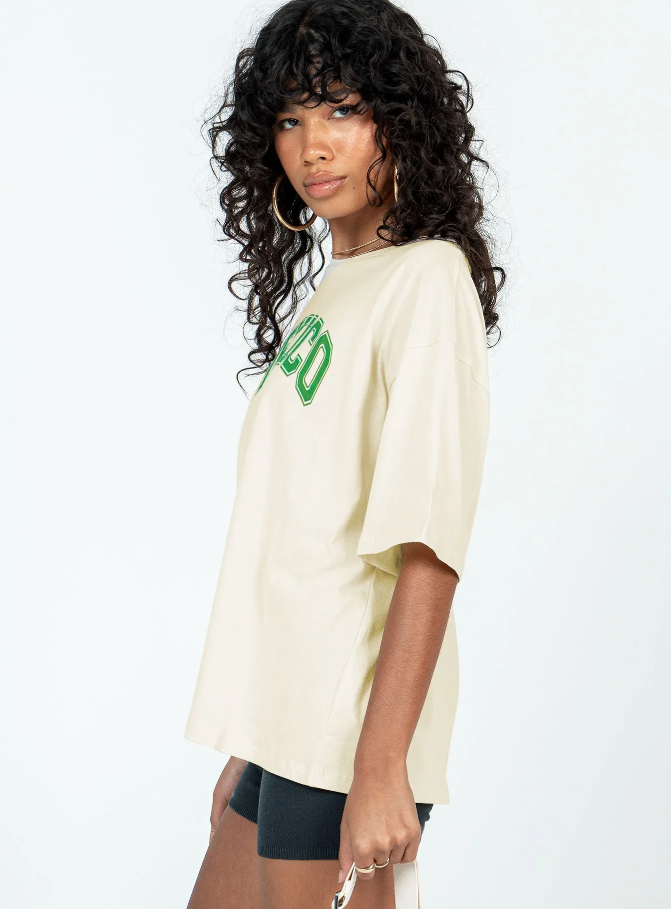 Comfortable Weave Basic Top Mexico Graphic Tee Off White