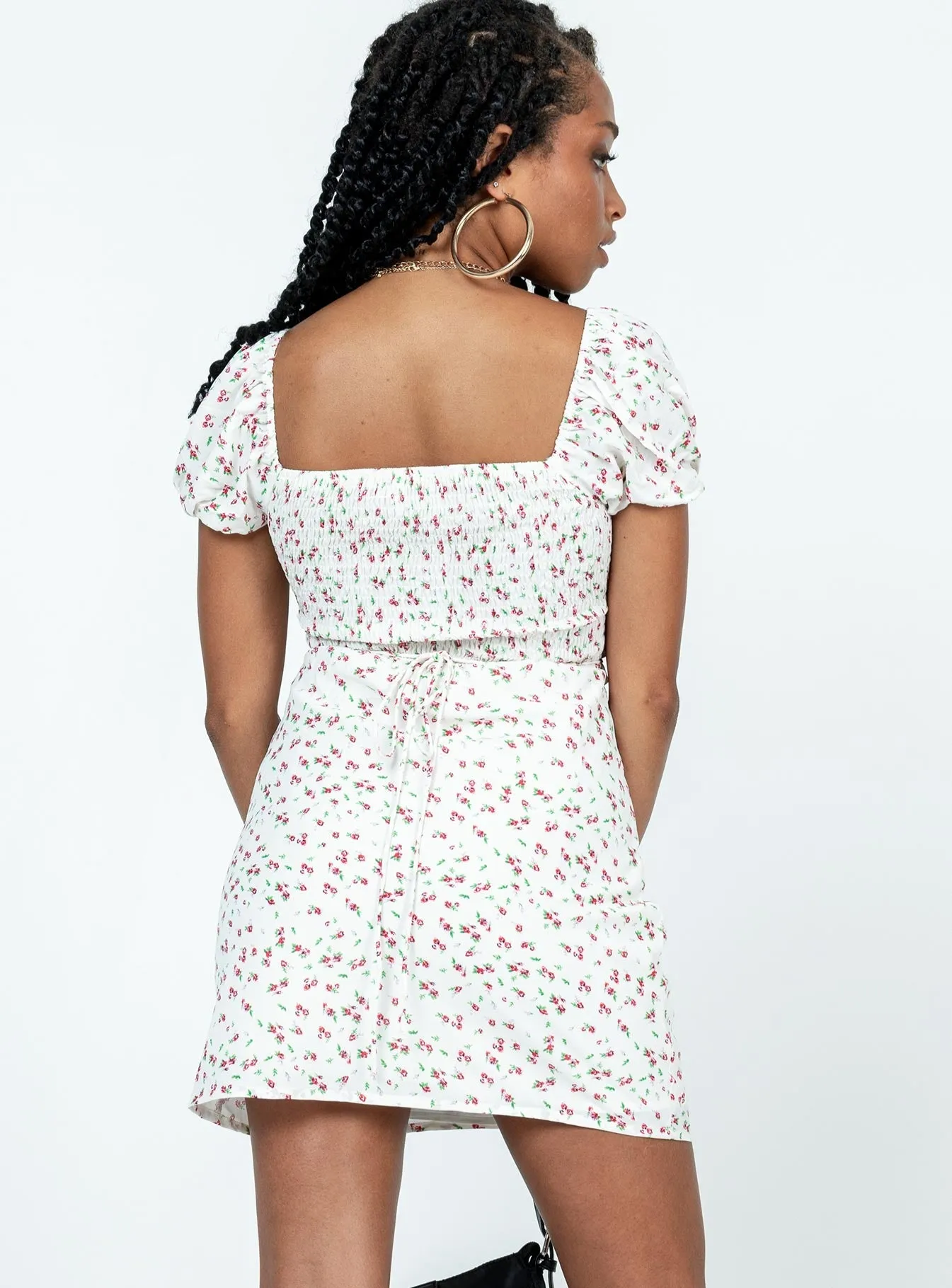 Tall-Fit Nakita Mini Dress White Floral