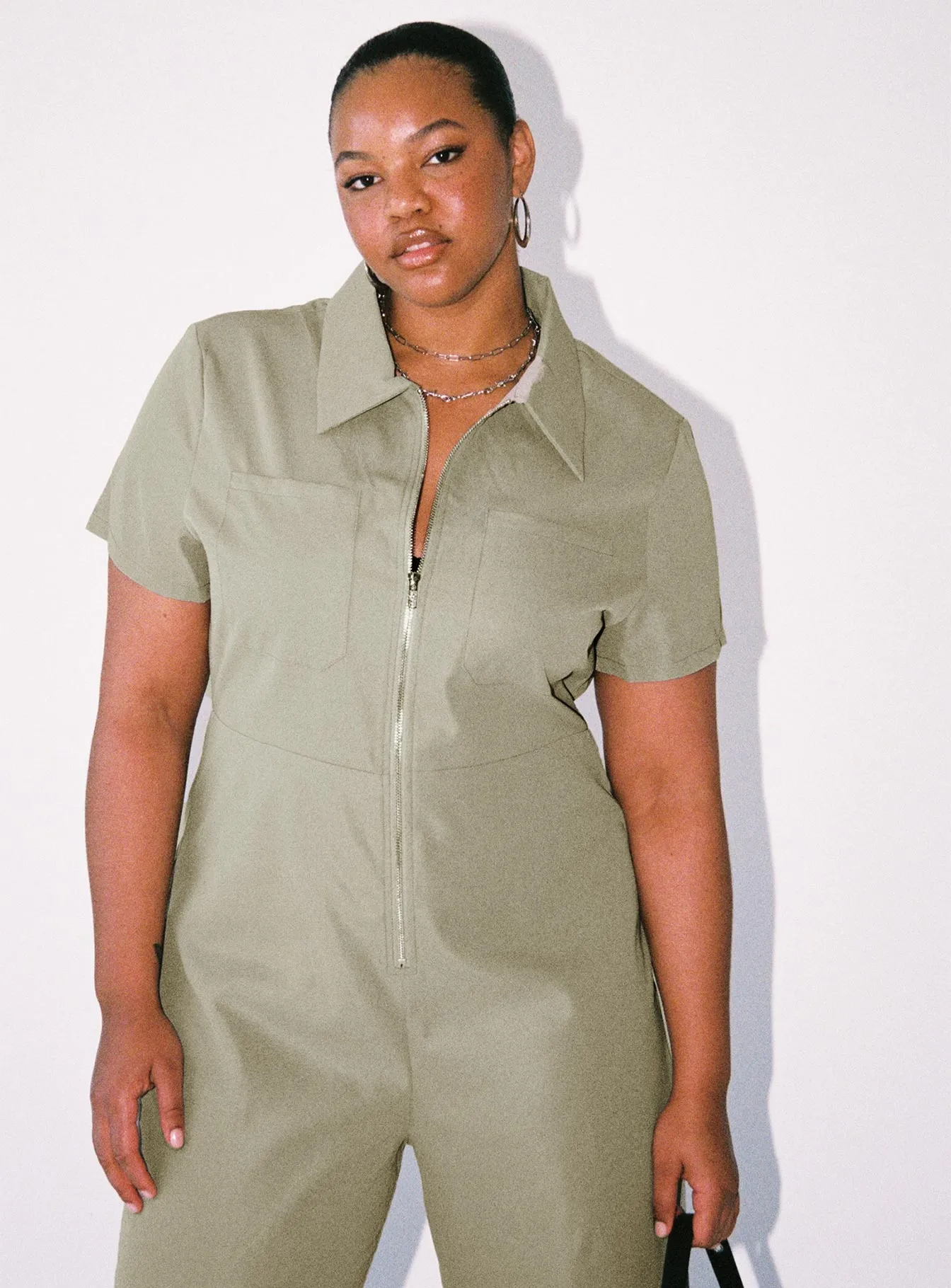 Everyday Fresh Fresh Event Loretta Jumpsuit Khaki Curve