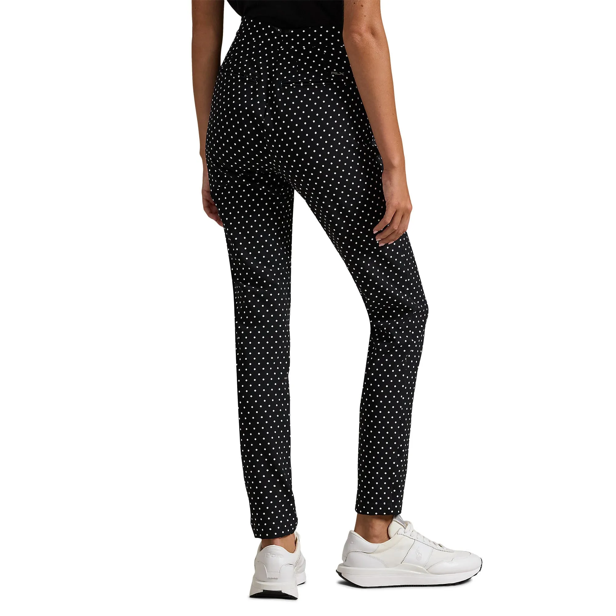 Recycled Polyester Slim Stretch Fit RLX Ralph Lauren Women's Eagle Stretch Twill Golf Pants - Polo Black Polka Dot