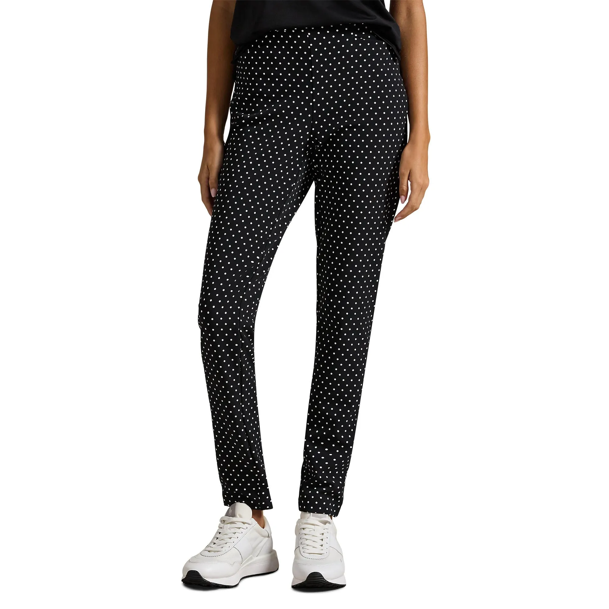 RLX Ralph Lauren Women's Eagle Stretch Twill Golf Pants - Polo Black Polka Dot Light Fabric Non Clip
