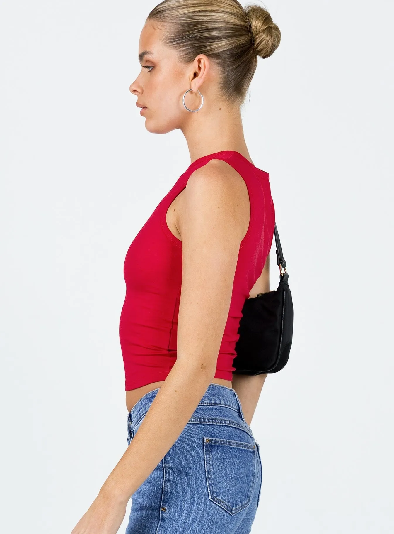 Dagger Tank Red Effortless Fashion Tear Resistant Knit