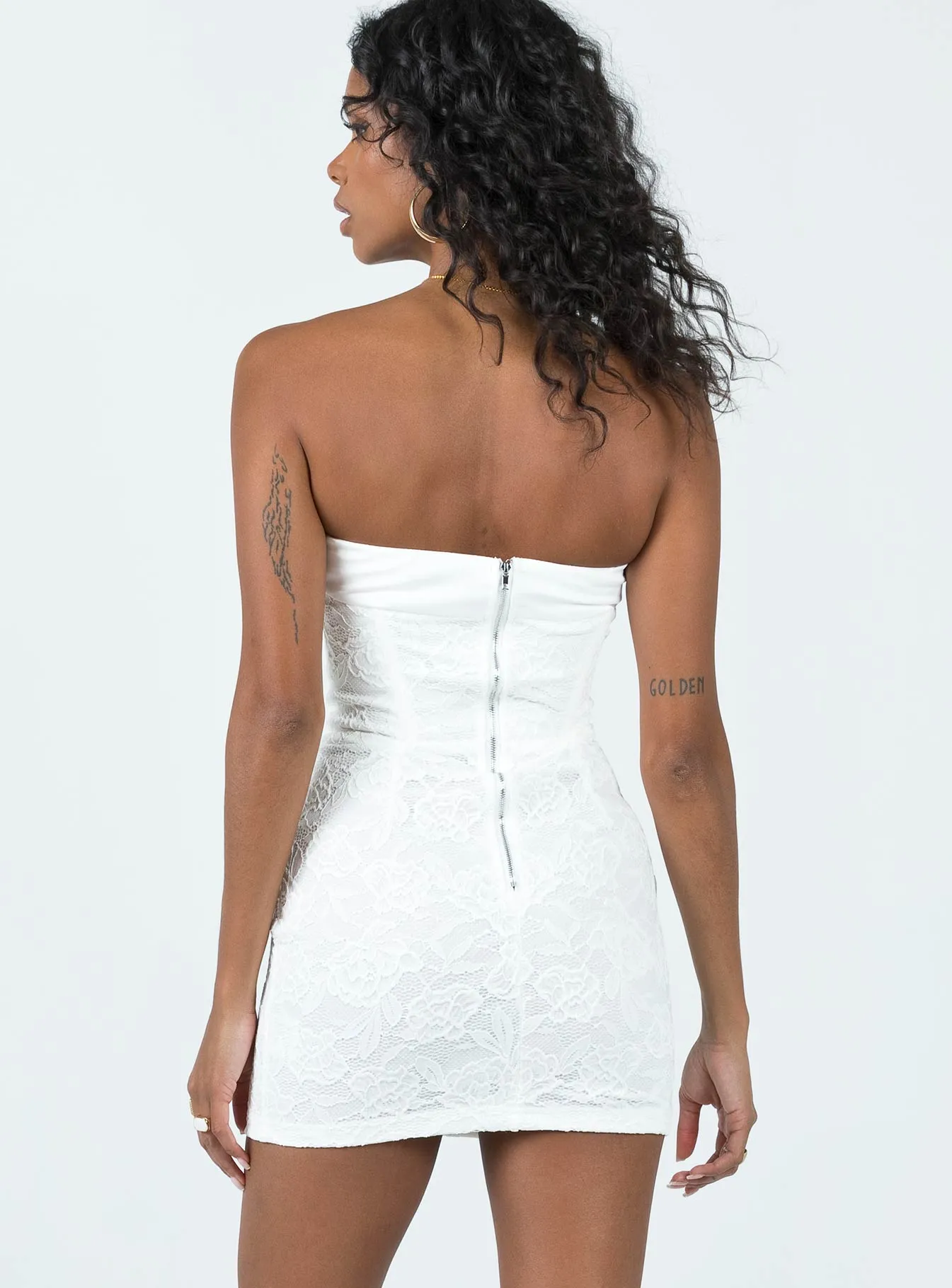 Classic Look Brea Strapless Mini Dress White