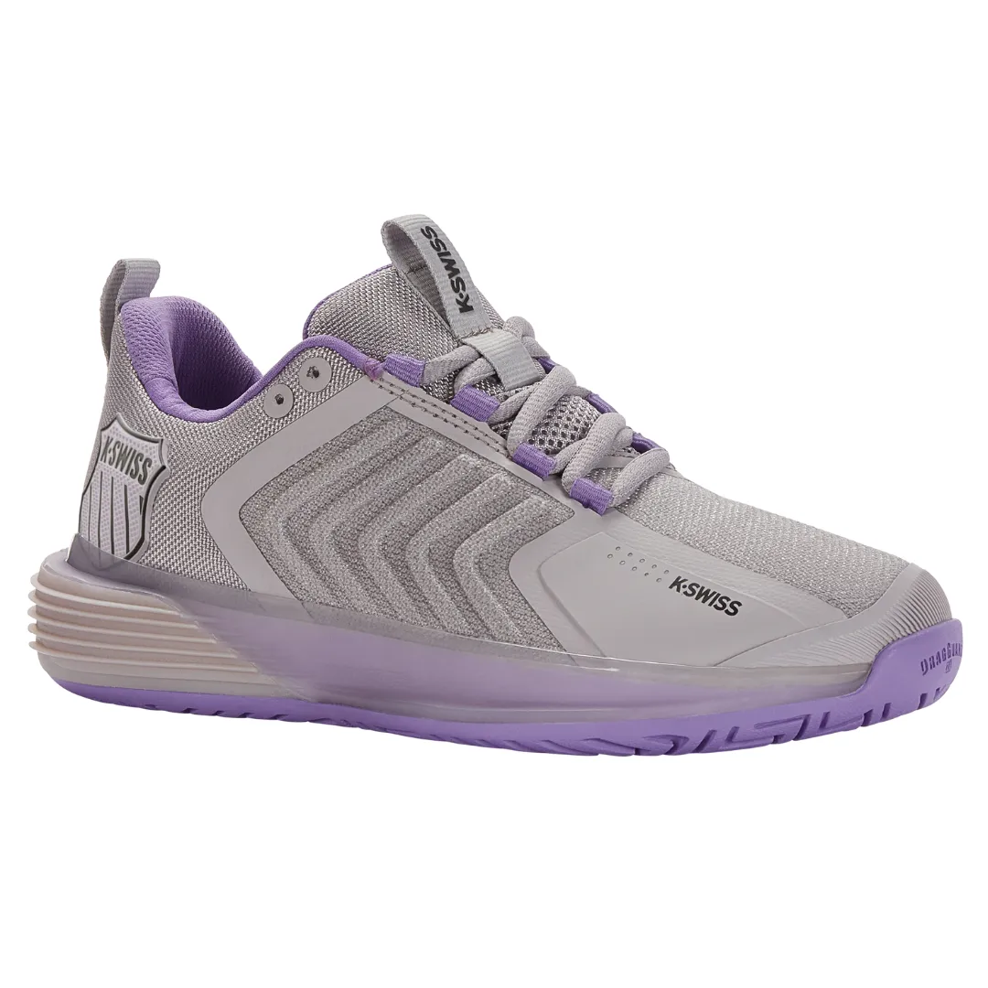 K Swiss Ultrashot 3 Women Tennis Shoes  - Rain/Purple/Moonless Anatomically Shaped Footbed Tread Sole