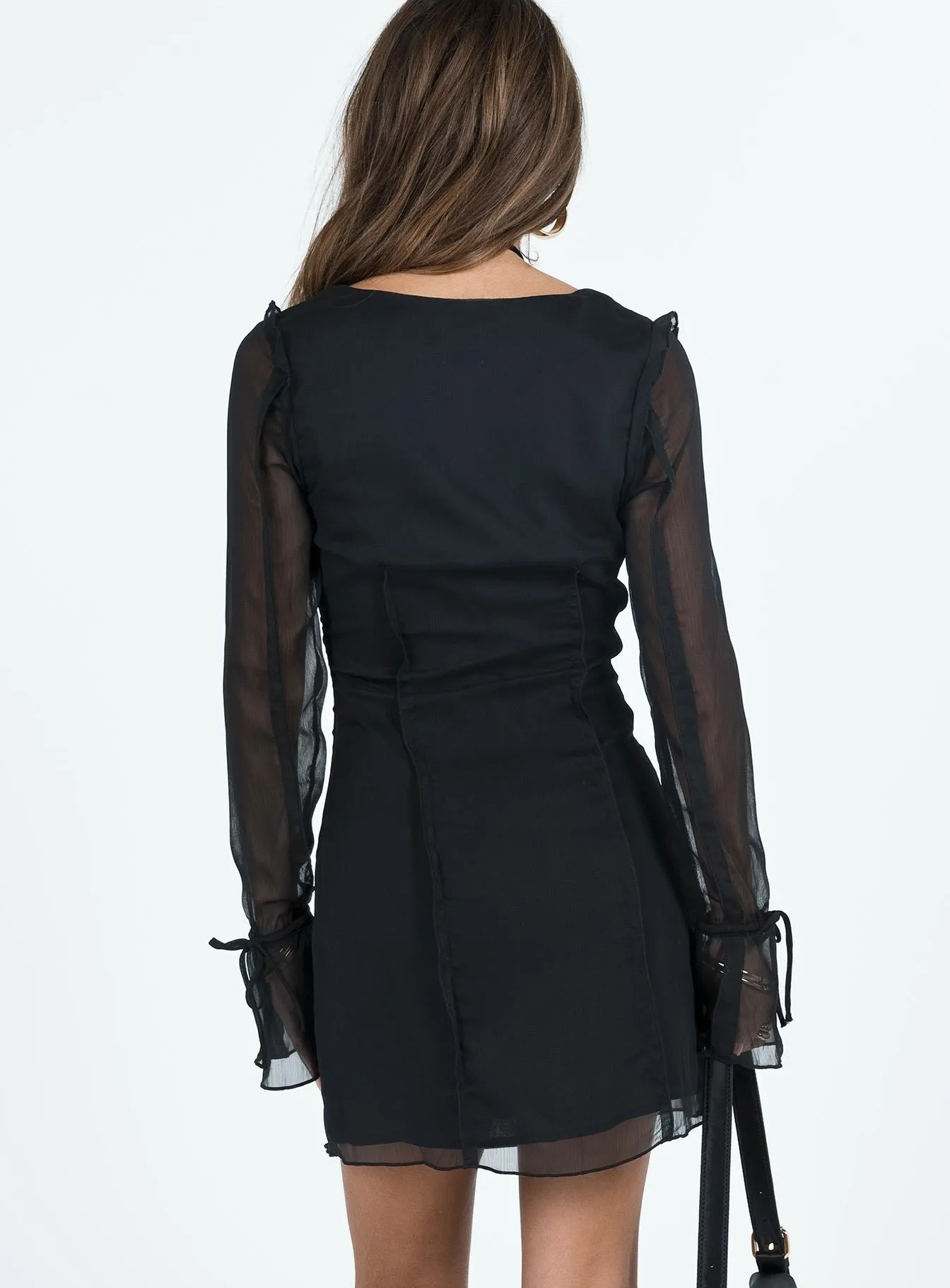 Fall Flow Zahn Long Sleeve Mini Dress Black