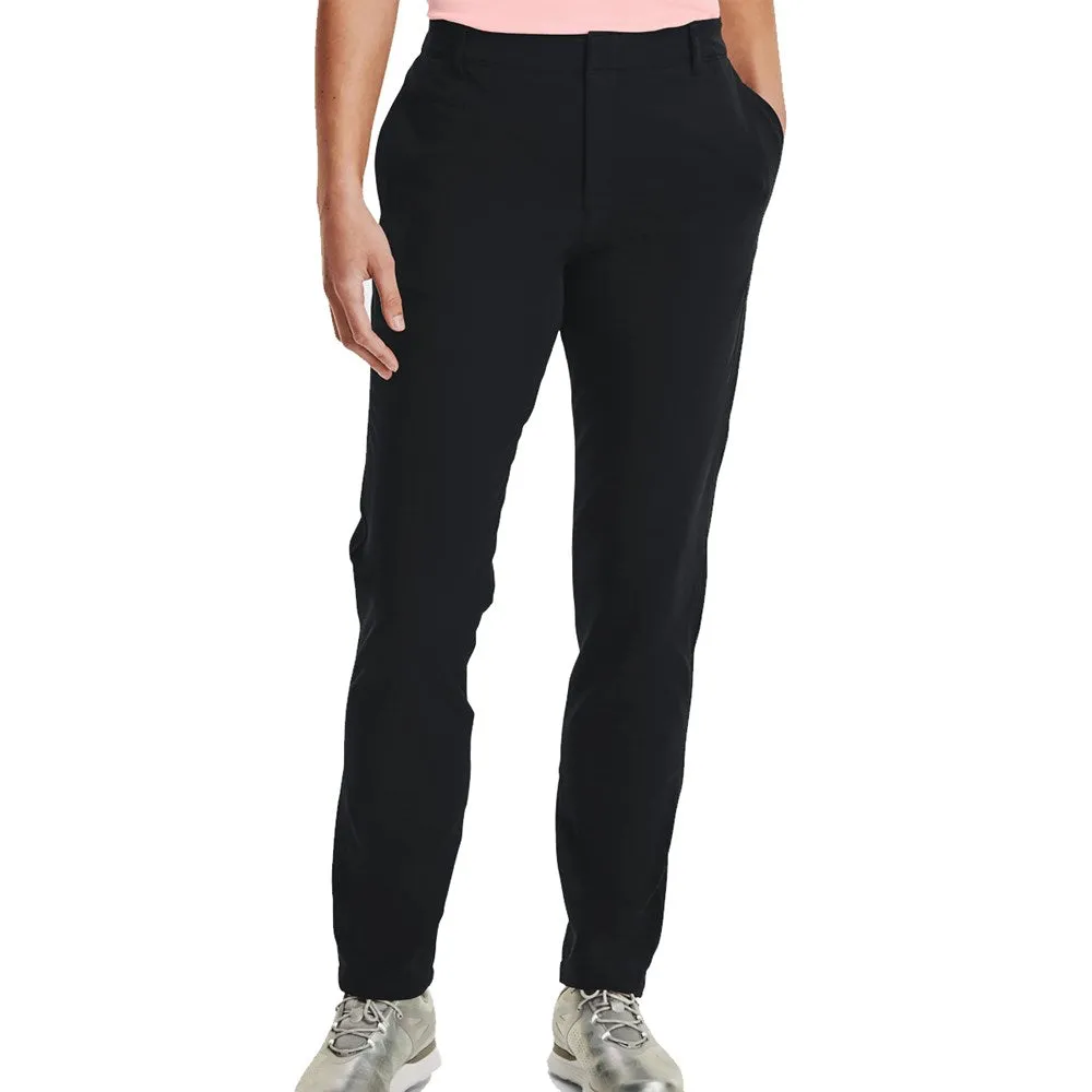 Under Armour Women's Links Golf Pants - Black/Metallic Silver Thermal Regulating Fabric AntibacterialCoating