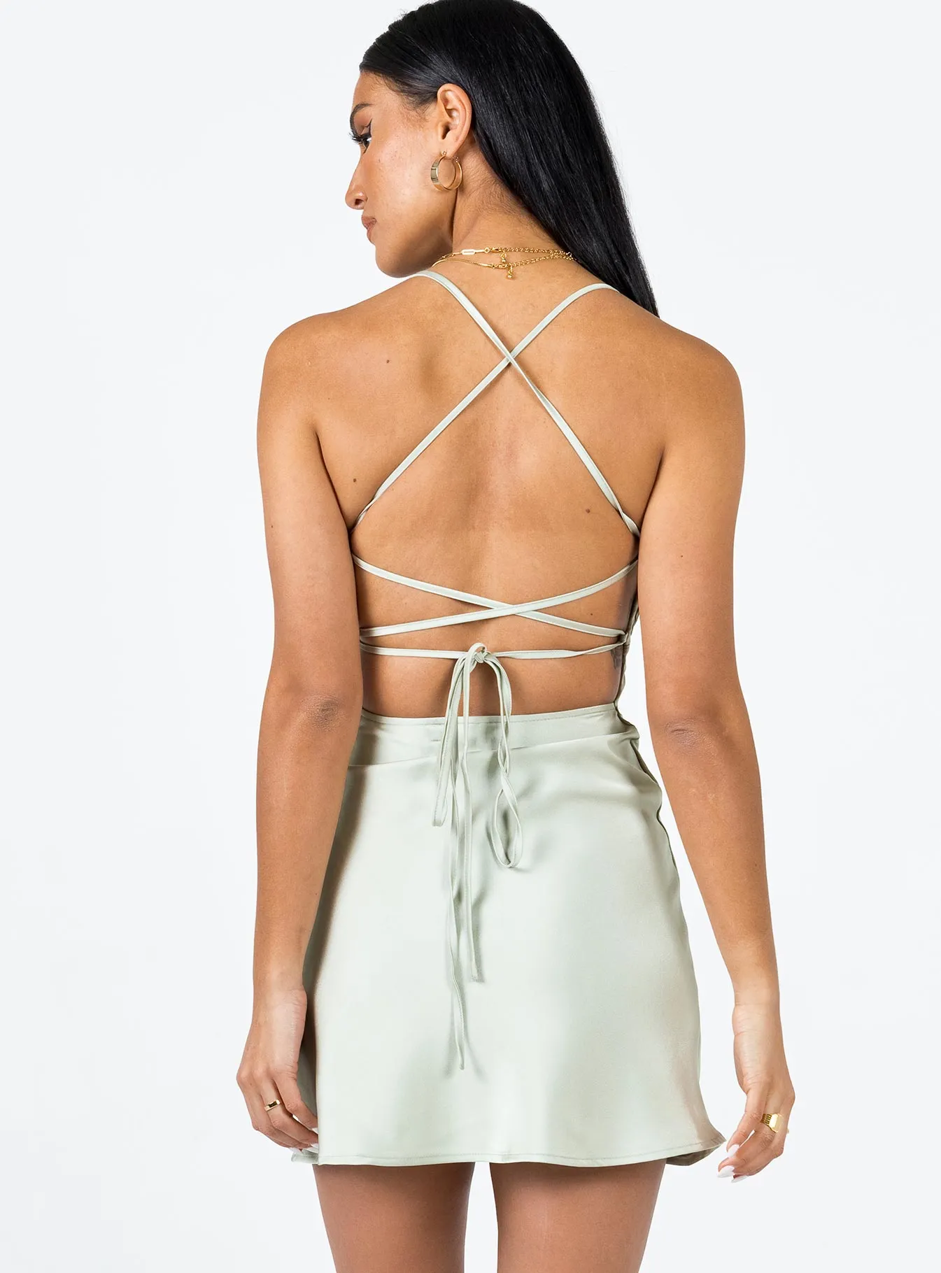 Paulina Mini Dress Sage Grace Base Urban Look