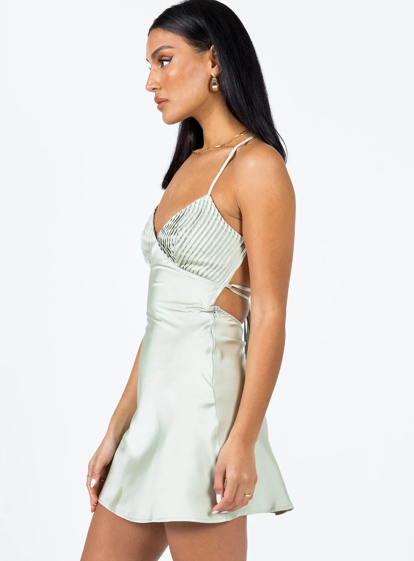Paulina Mini Dress Sage Charming Design