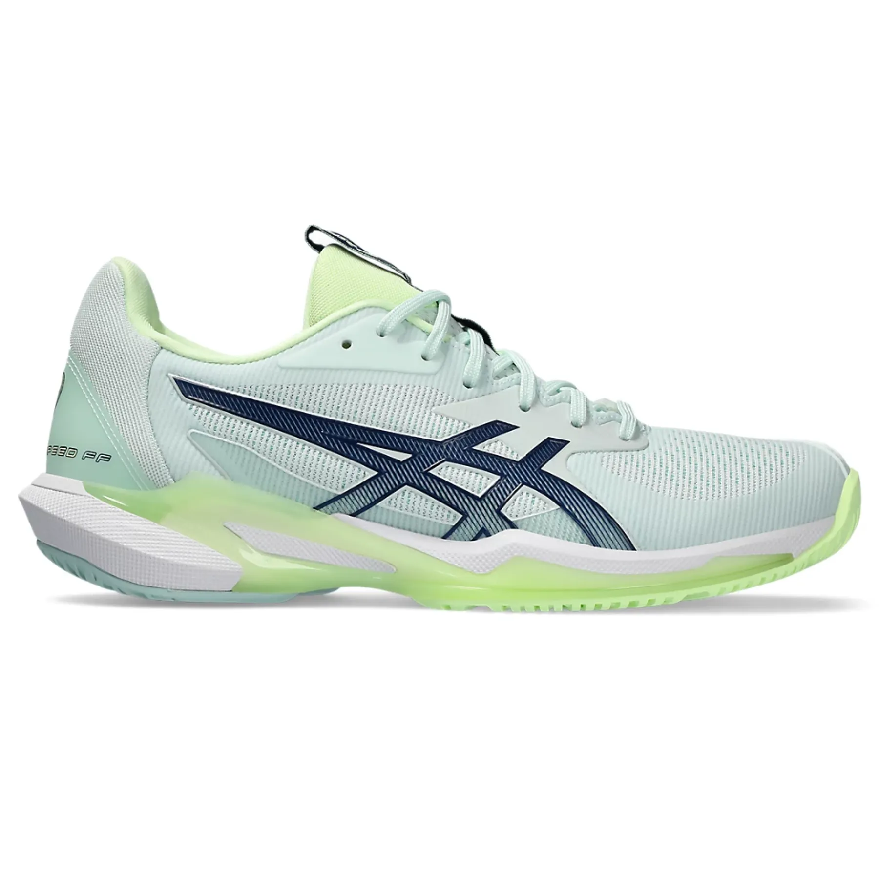 Asics Solution Speed  FF 3 Women Tennis Shoes - Pale Mint/Blue Expanse Reinforced toe Midfoot Shank