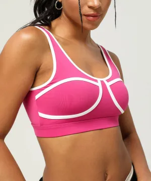 Color Block Athletic Bra Cami Crop Tank Top DurableSeams Recycled Fit