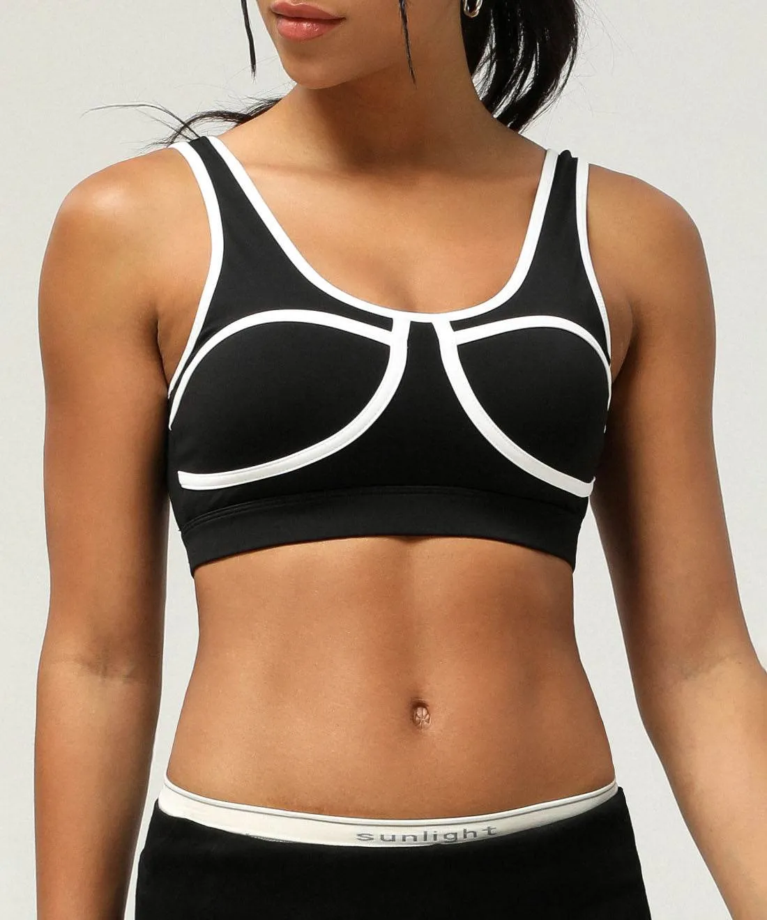 Basic Wear Color Block Athletic Bra Cami Crop Tank Top