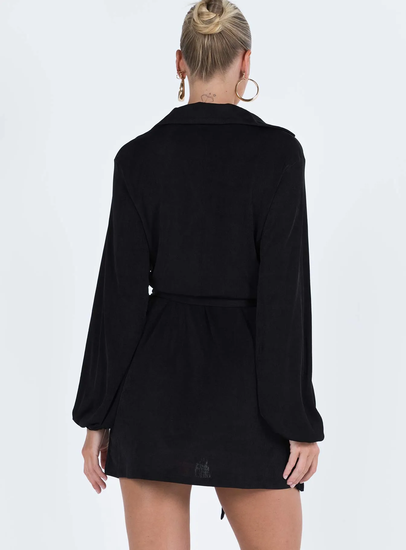 All Day Look Light Sheen Party Time Mini Dress Black Tall