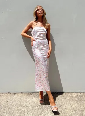 All Layer Street Ready Barnsley Strapless Midi Dress Pink / Floral