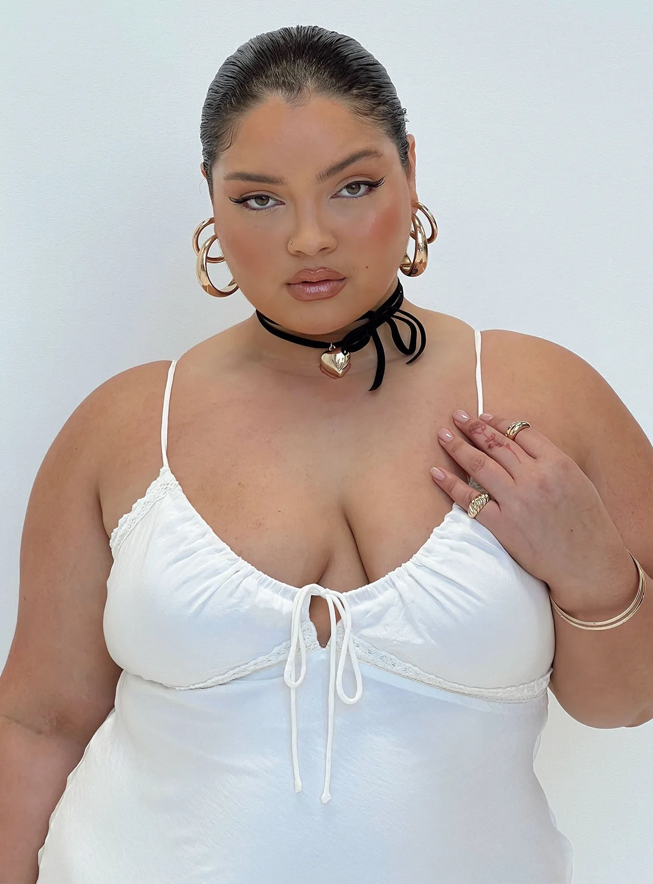 Premium Fabric Work Vibes Emily Maxi Dress White Curve