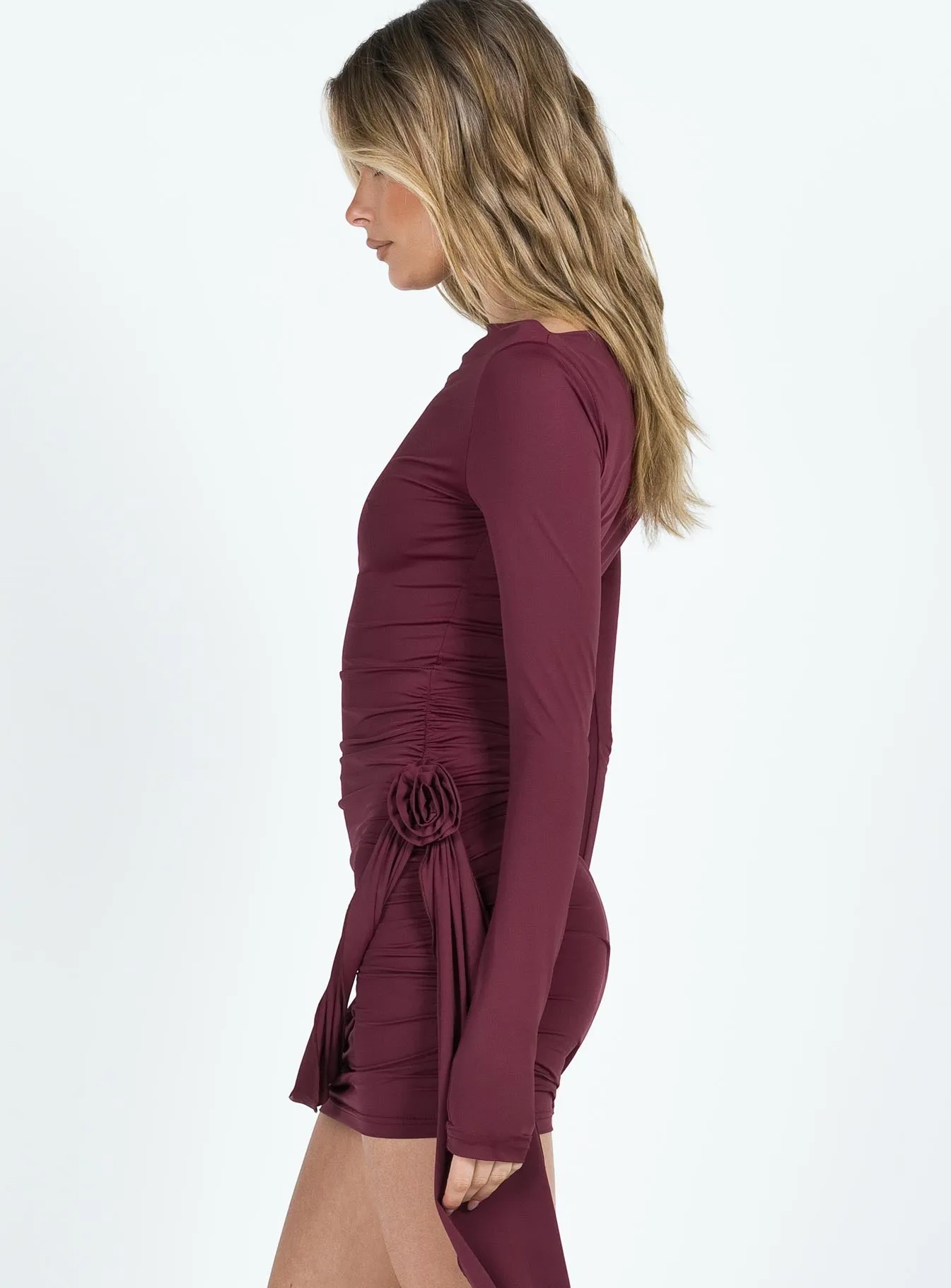 Chilly Weather Comfort Glory Mini Dress Garnet
