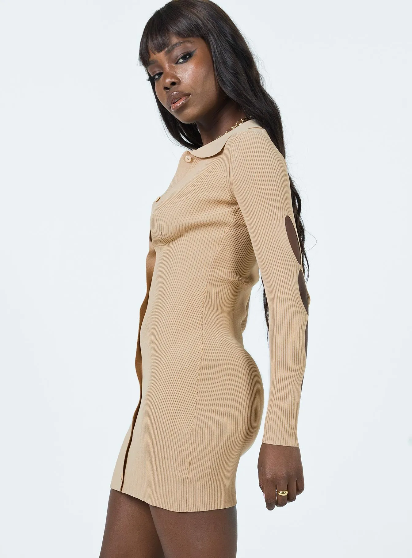 Angelica Mini Dress Beige Perfectly Styled Layered-Look
