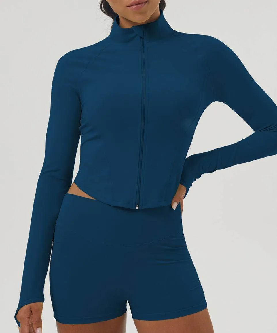 Speed Soul Long Sleeve Zip Up Cropped Sports Jacket