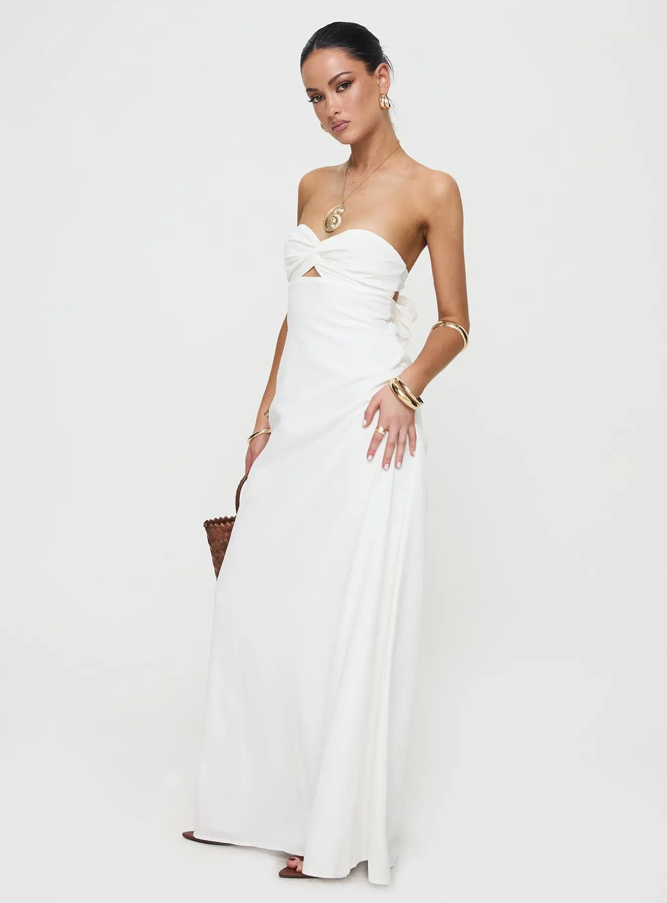 Artis Strapless Maxi Dress White Trend Glow