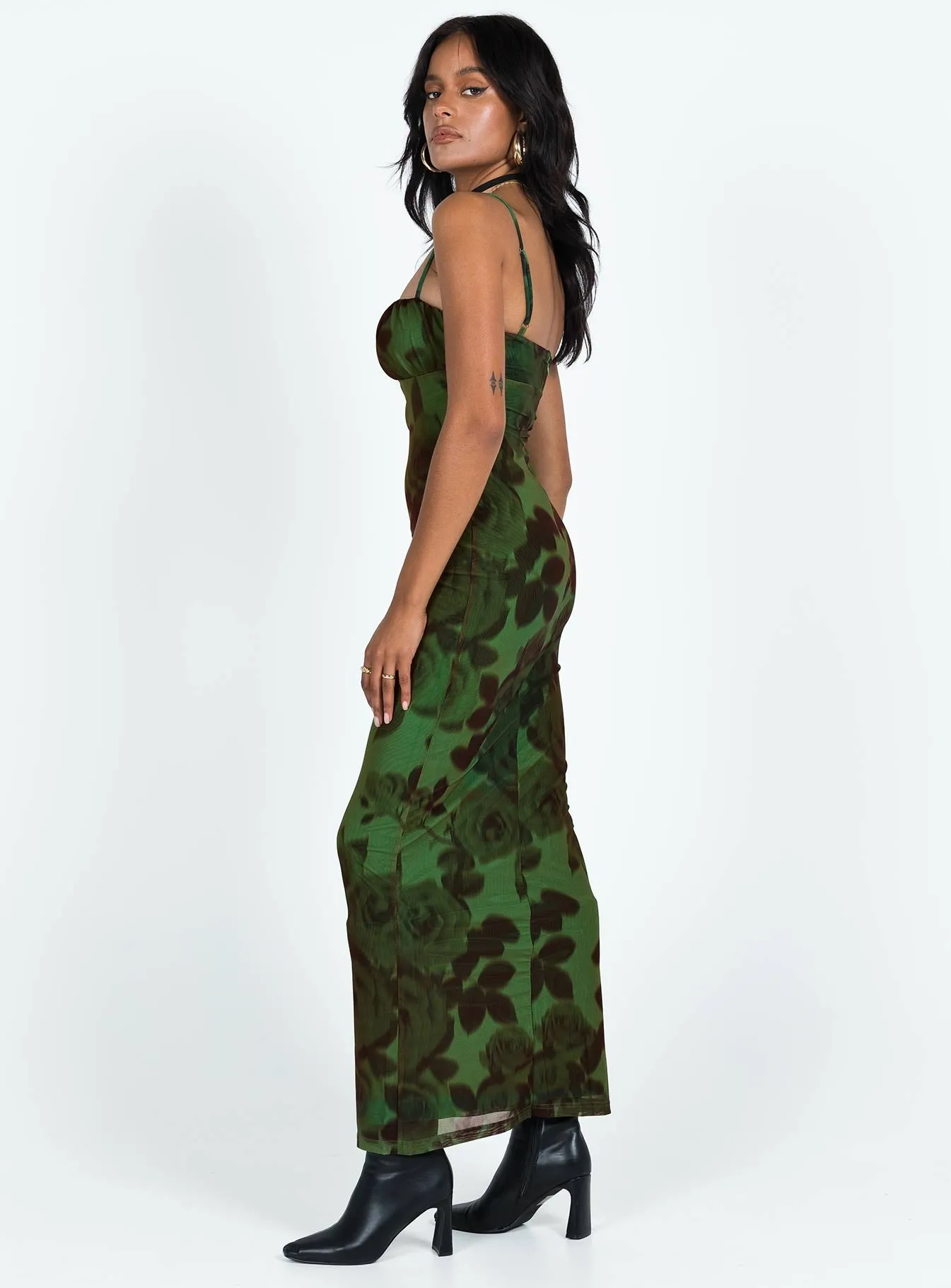 JGR & STN Thorne Maxi Dress Green Hook-And-Eye