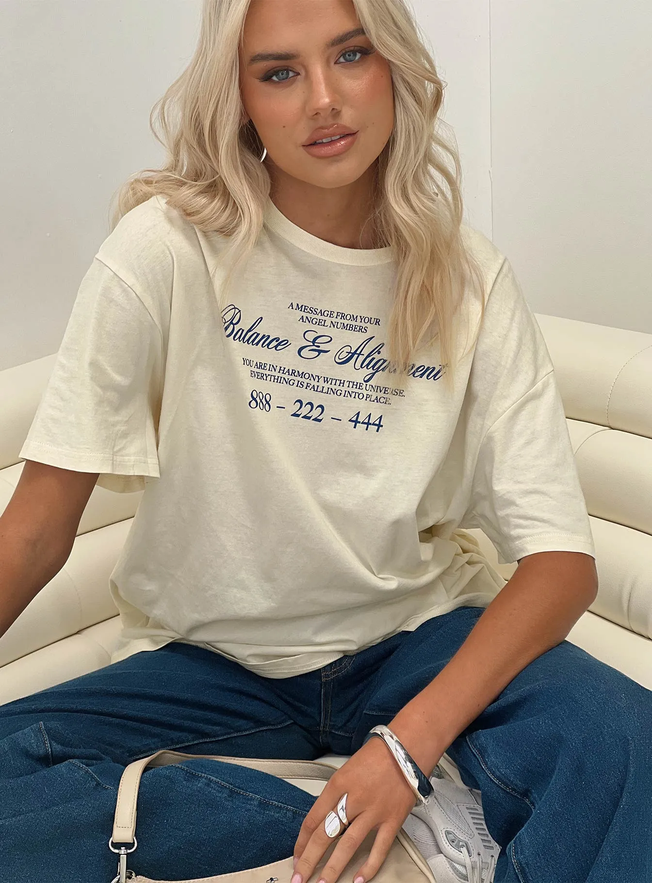 Weekend Comfort Wear Classic timelessness Balance & Harmony Tee White