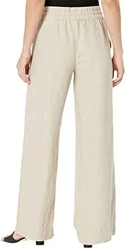 Beige Wide Leg Pants Relaxed Cut