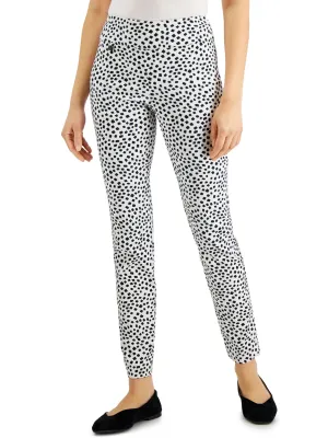 Women's Printed Pants,White Comfort Waist Comfort Design