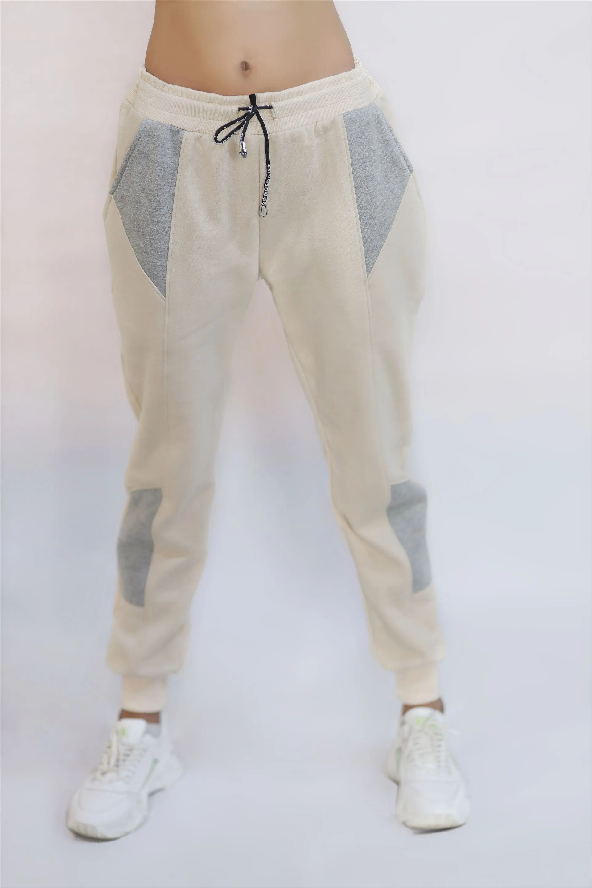 Sleek Look COTTON KNITTED TERRY TROUSER BEIGE