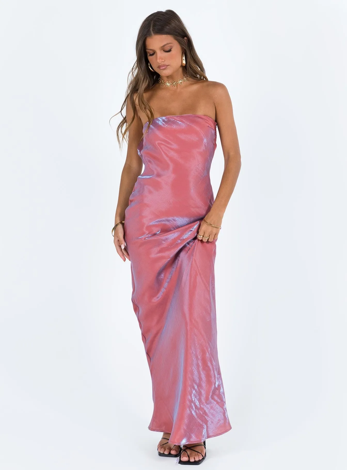 Mid Season Wrap Glow Aysa Strapless Maxi Dress Pink
