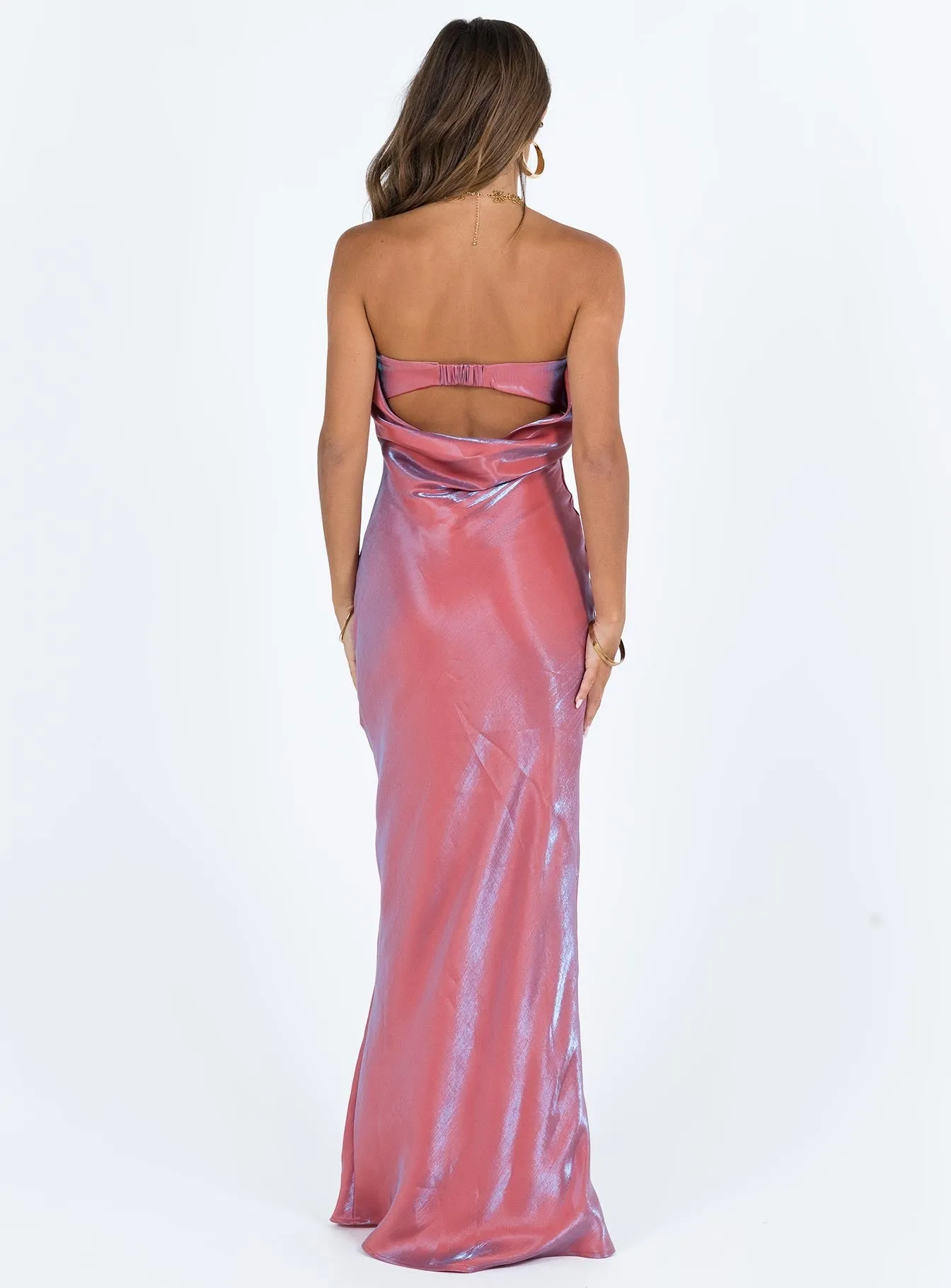 Dressy Yet Comfortable Aysa Strapless Maxi Dress Pink