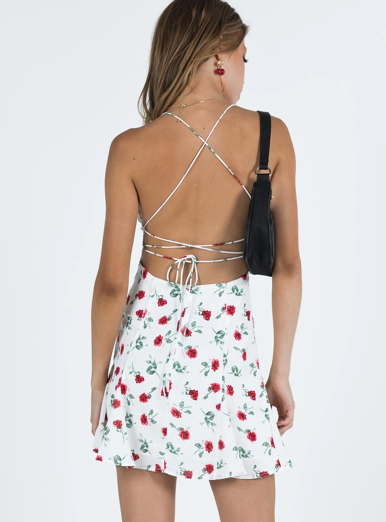 Boylan Mini Dress White / Red Floral Polished Edge