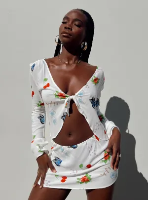 Comfy Fit Soft Tones Drawn To You Mini Skirt Multi