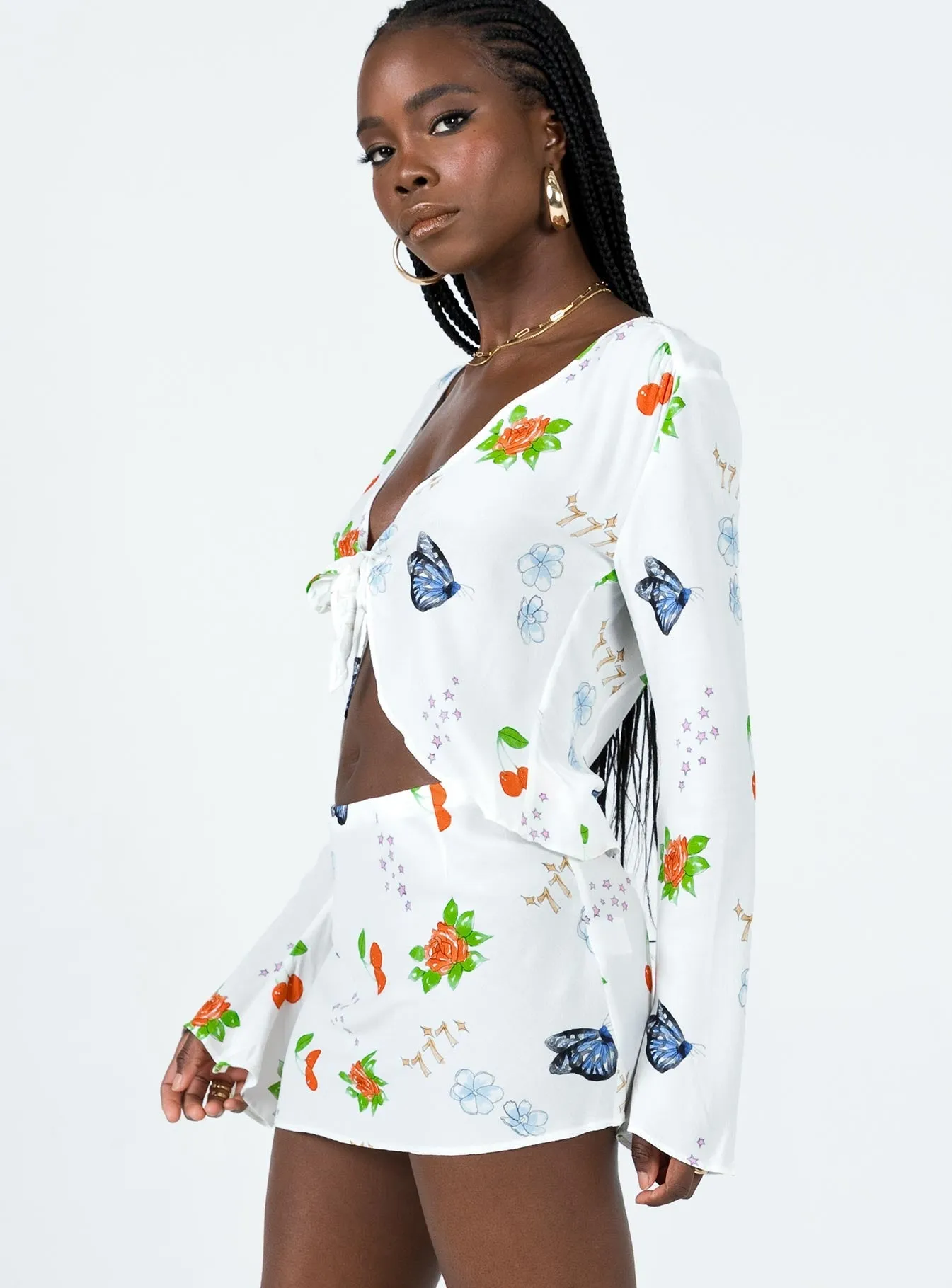 Drawn To You Mini Skirt Multi Jewel Tones Spring Brunch