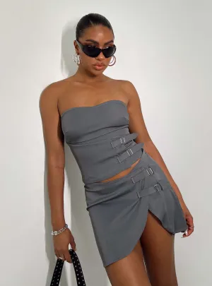 light colors Edgy Look Ewan Mini Skirt Grey