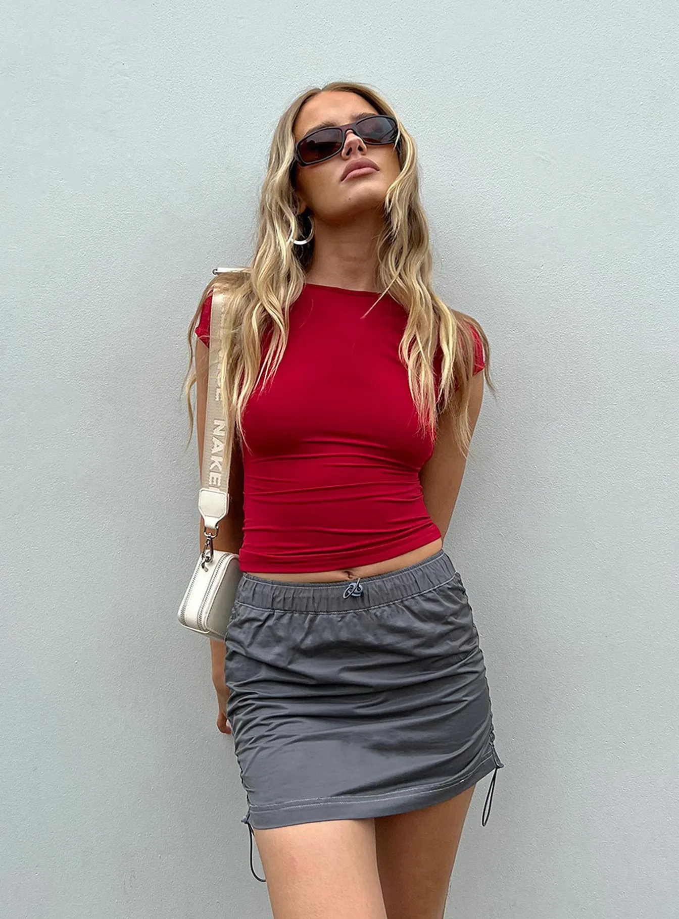 Outfit Vibes Gateway Parachute Mini Skirt Grey