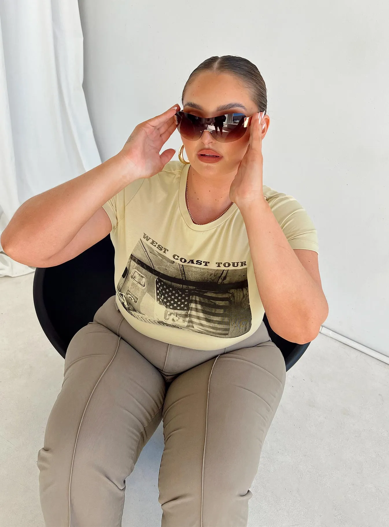 West Coast Longline Tee Multi Curve Simple Comfort Light Wear