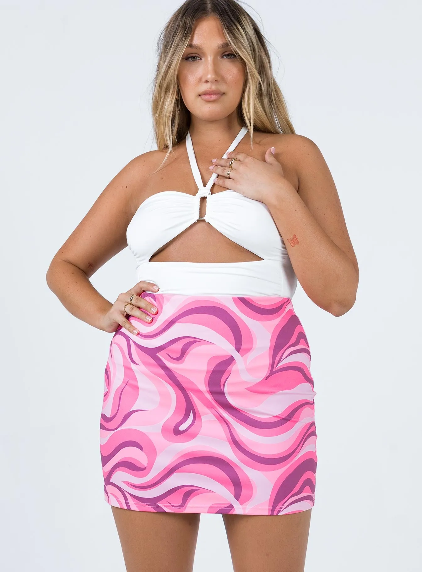 Tuscany Mini Skirt Pink high contrast