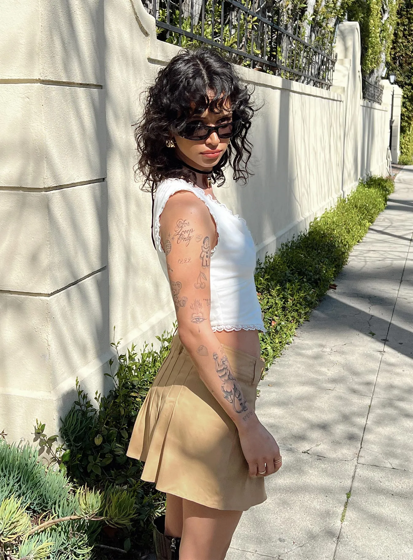 Celebrity Style Pure Vibes Amira Mini Skirt Beige