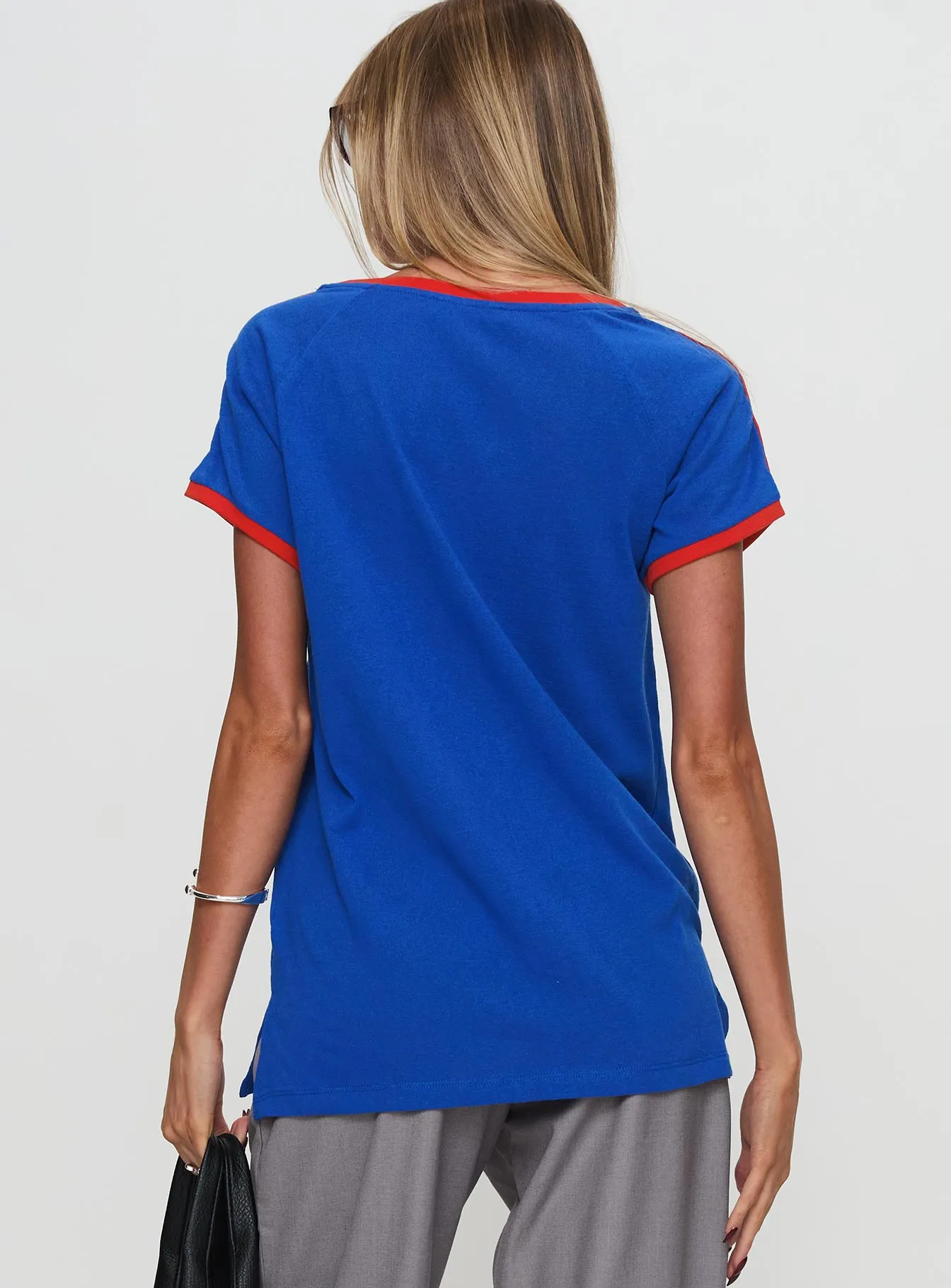 From The Vine Sports Top Blue Sophisticated Casual All-Season Comfort Wear