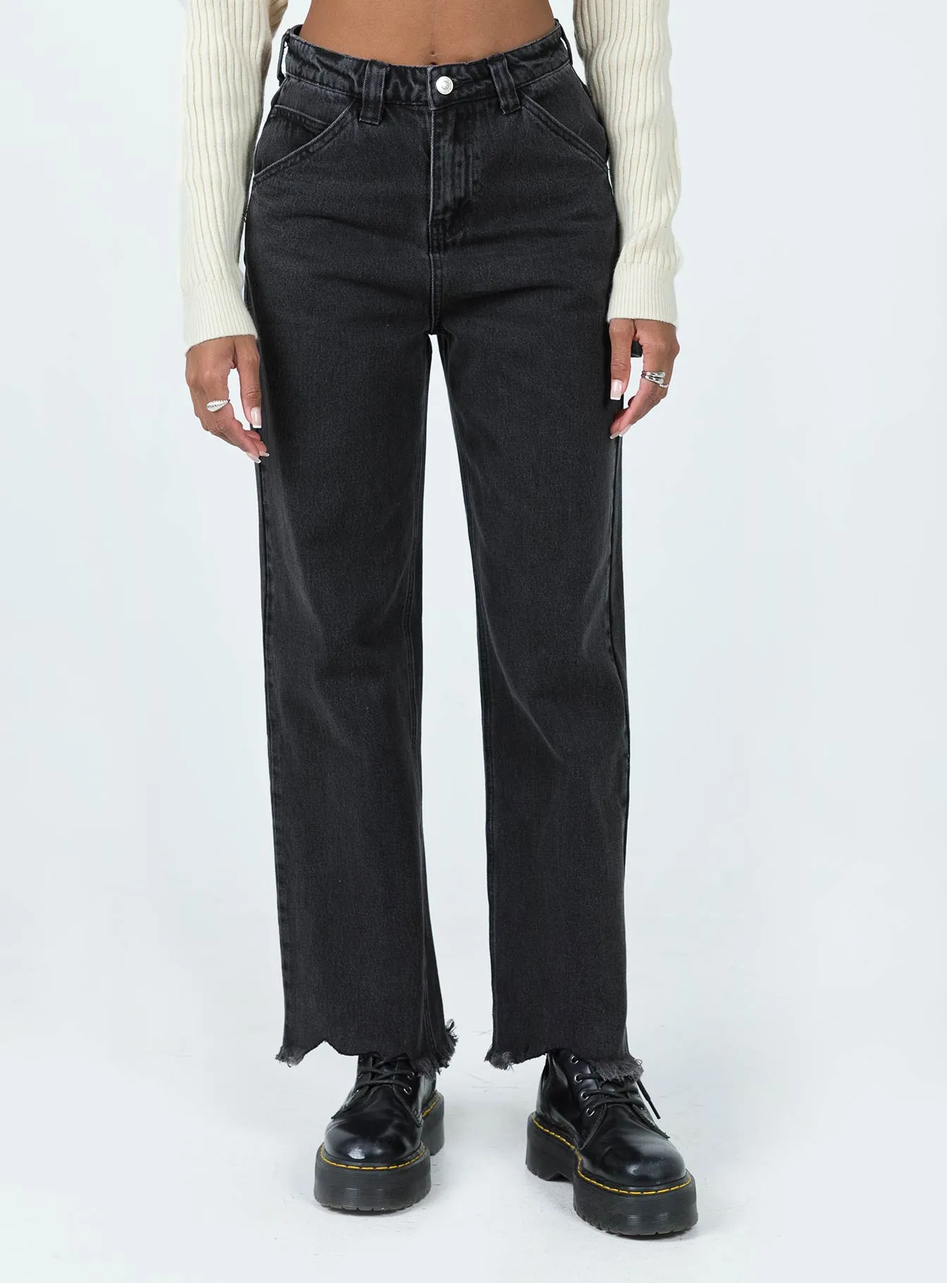 Mckenzie Wide Leg Jean Black Roomy Design