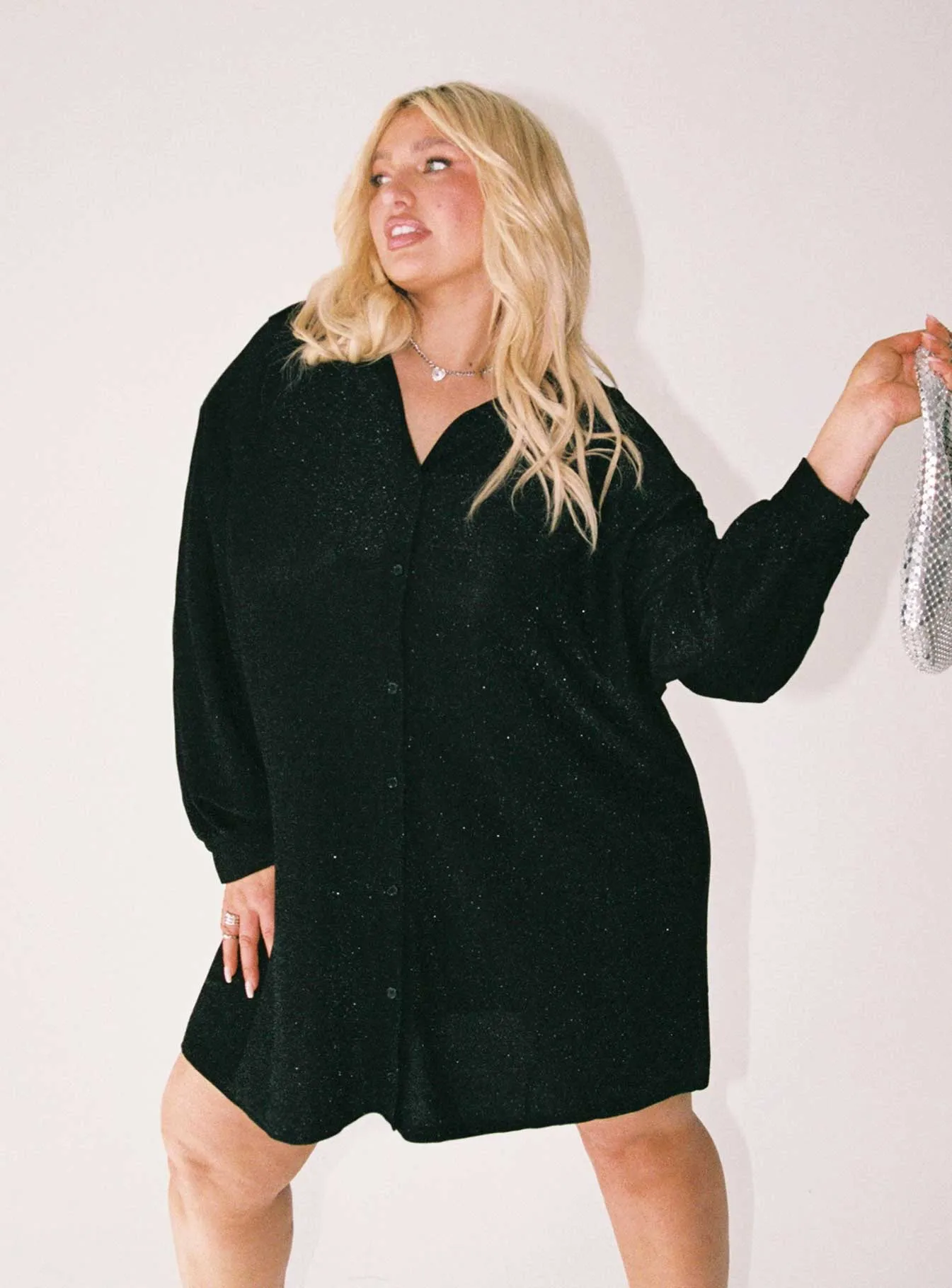 Evolving Shirt Dress Black Curve Subtle Flex