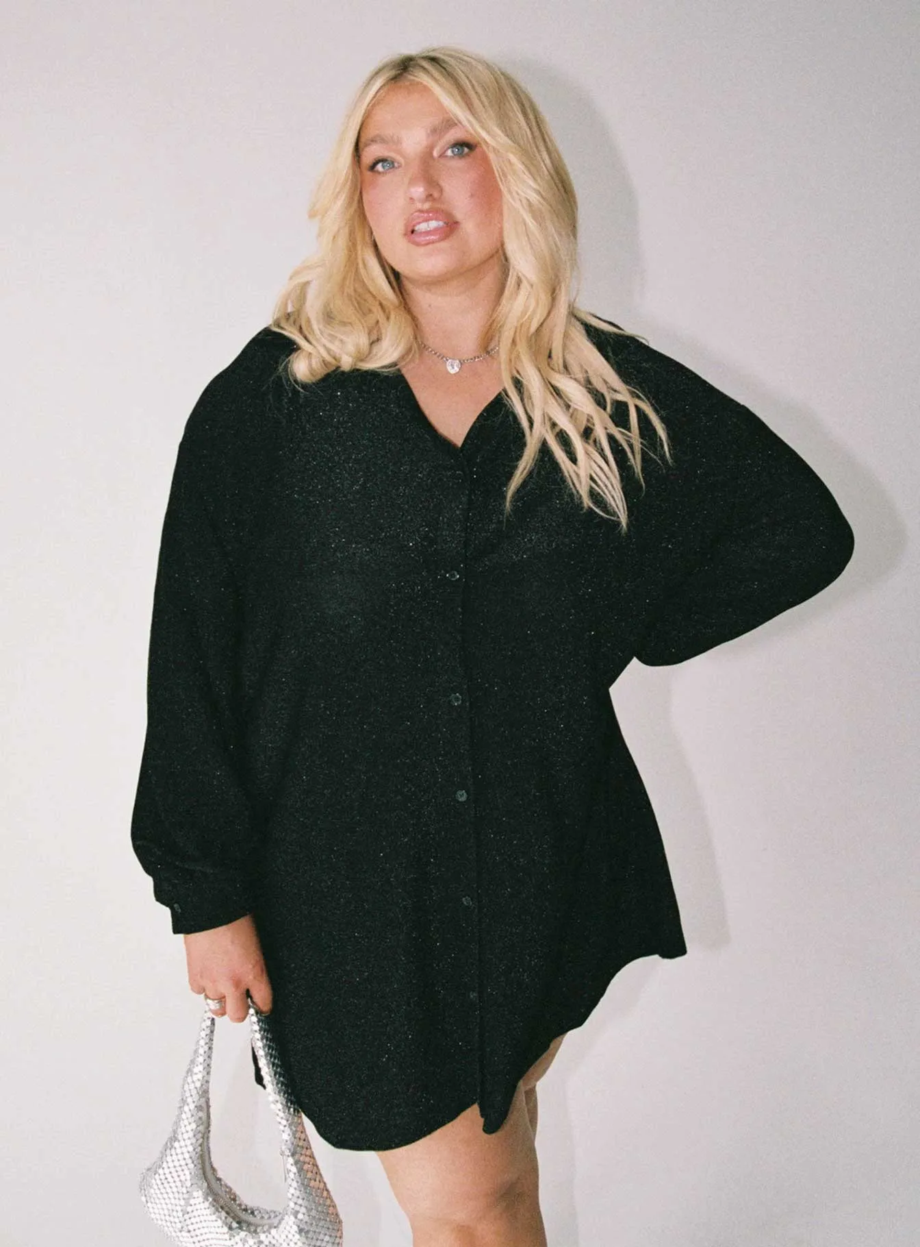 Evolving Shirt Dress Black Curve Breathable Material
