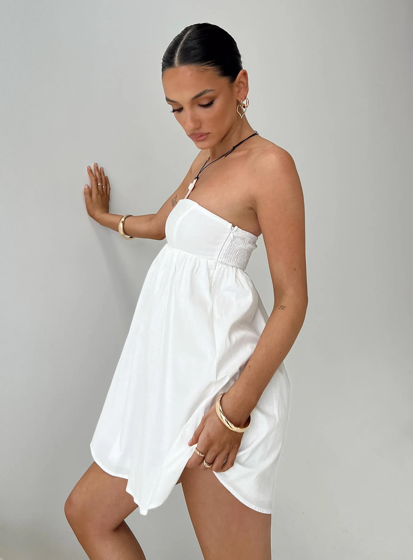 Osment Strapless Mini Dress White Dreamy Touch City Layers