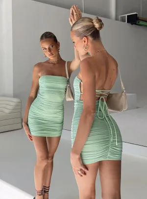 Undiscovered Mini Dress Sage Fresh Energy