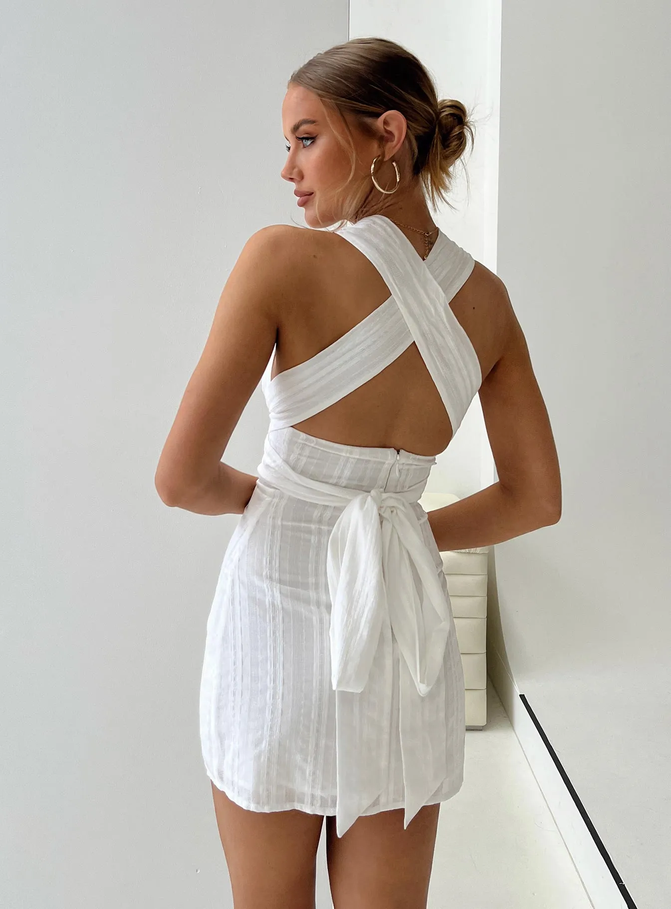 Comfy Comfort Trendy floral dress Alsace Mini Dress White